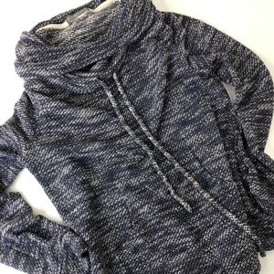 Cowl Neck Light Sweater in Denim Blue